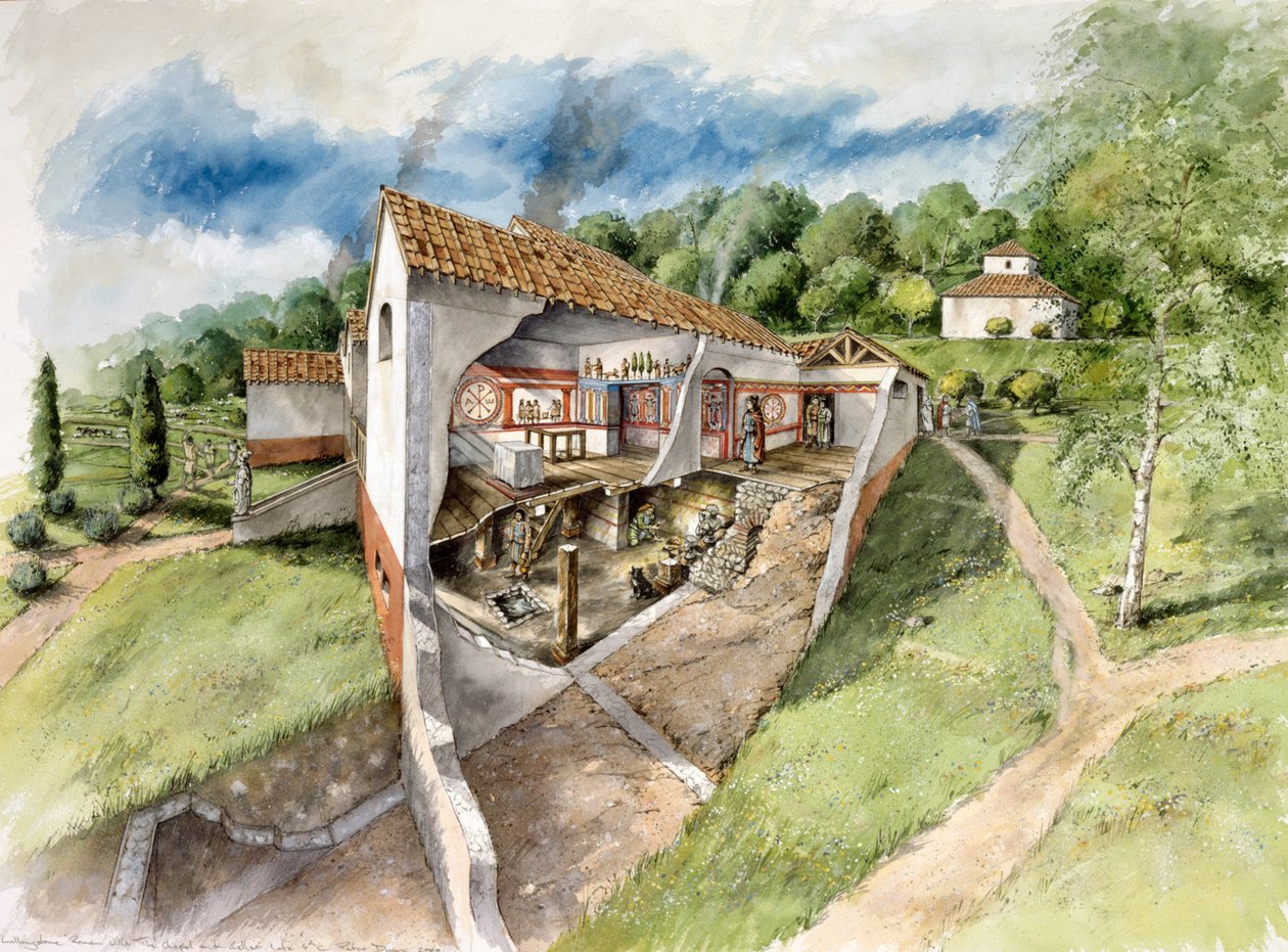 Lullingstone romersk villa, c4. århundrede, c1990-2010 af Peter Dunn