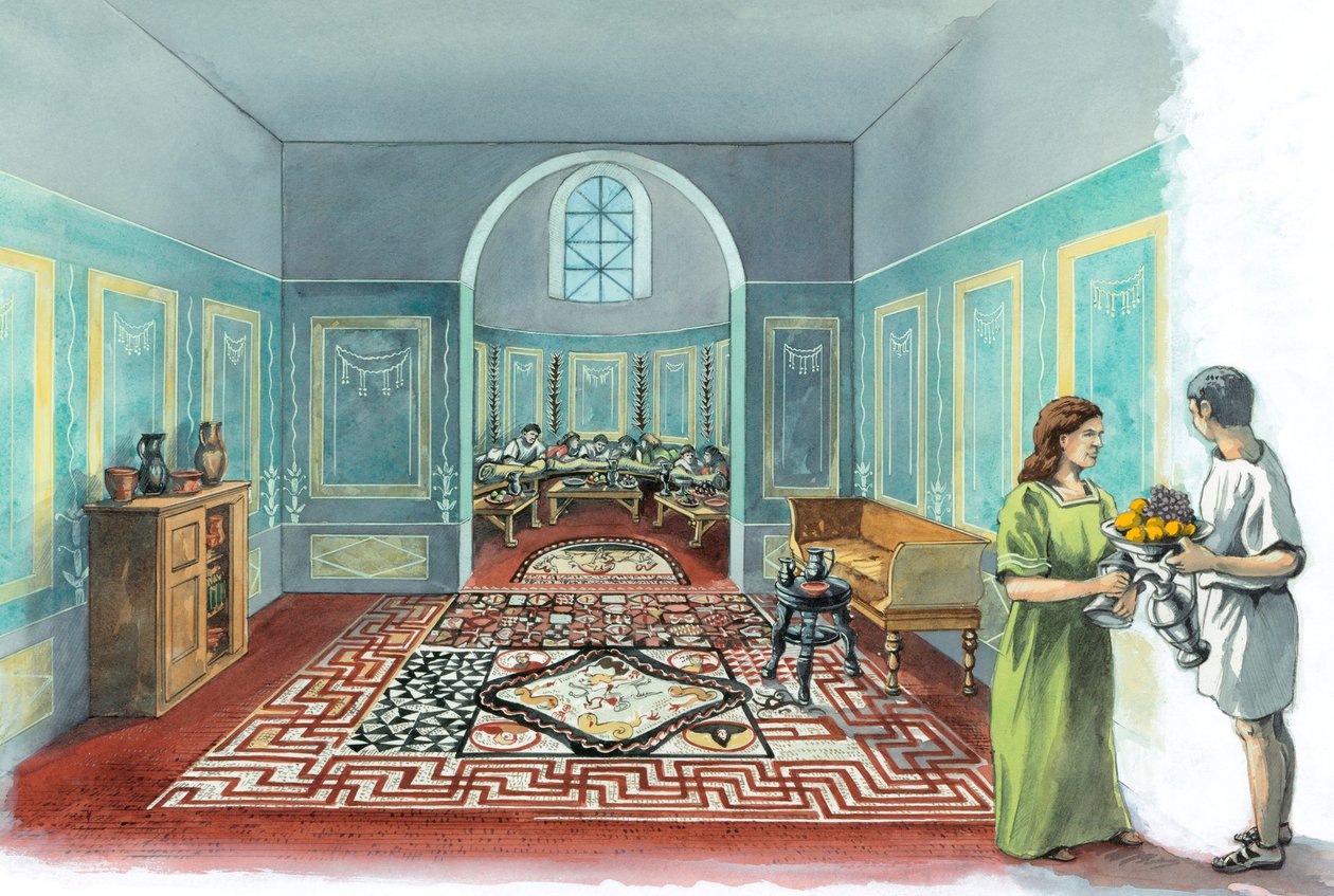 Lullingstone romersk villa, omkring 2.-5. århundrede, c1980-2010 af Peter Dunn