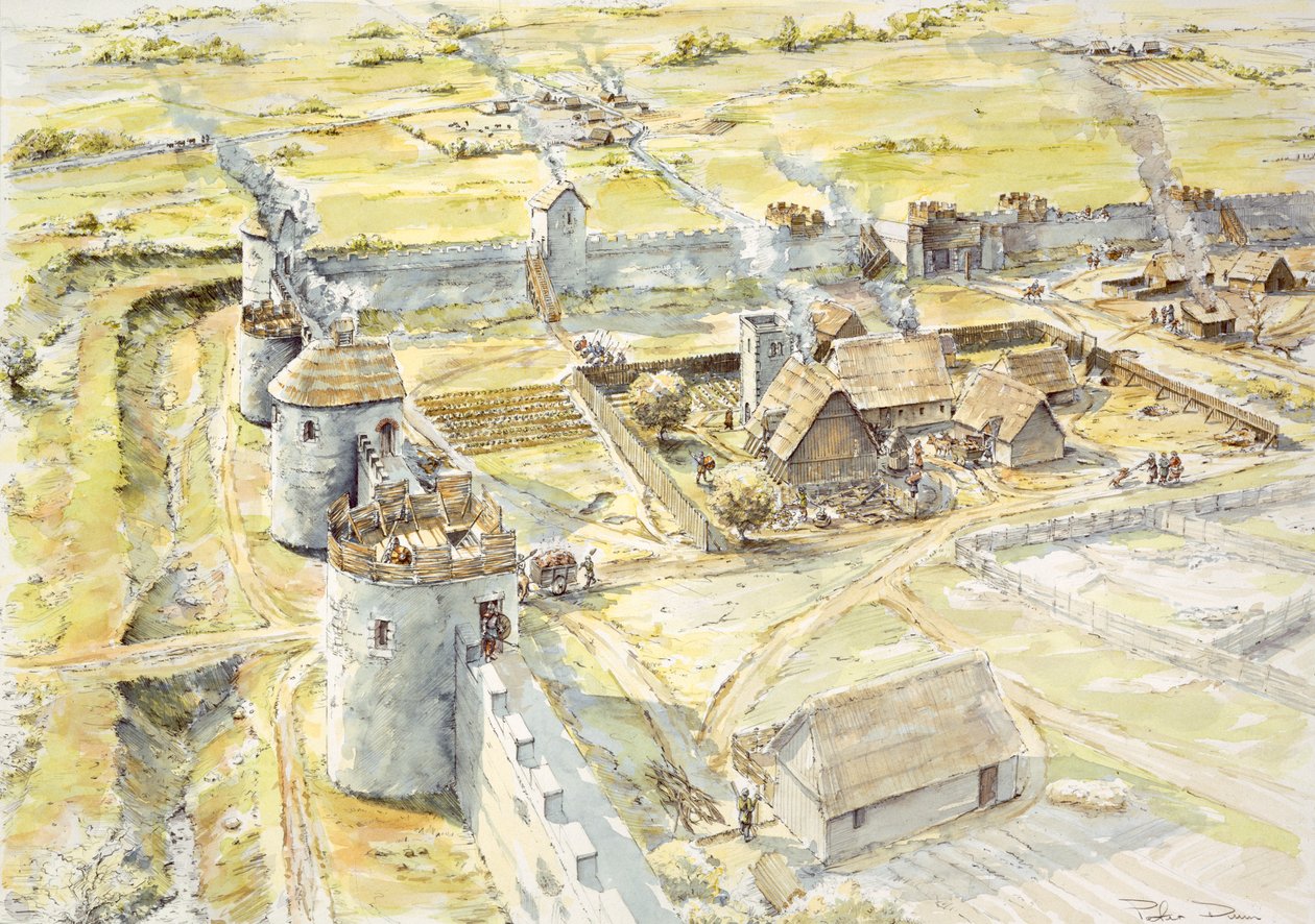 Portchester Castle, slutningen af det 10. århundrede, c1990-2010 af Peter Dunn