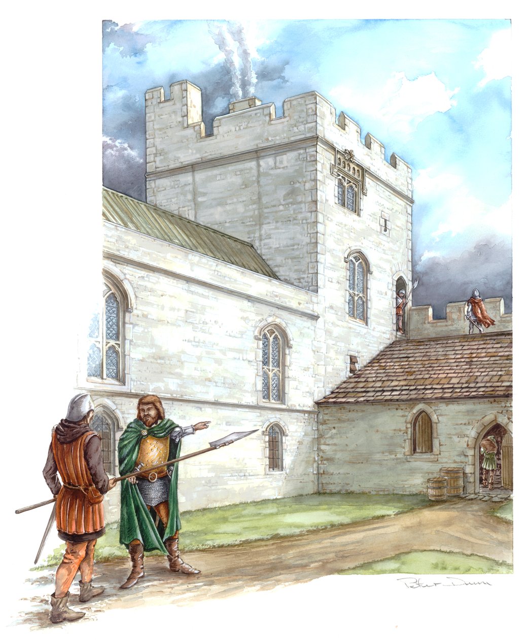 Portchester Castle, midten af det 14. århundrede, c1990-2010 af Peter Dunn