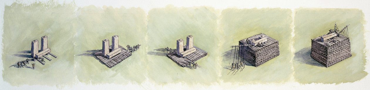 At rejse en overligger, Stonehenge, forhistorisk, c1990-2010 af Peter Dunn