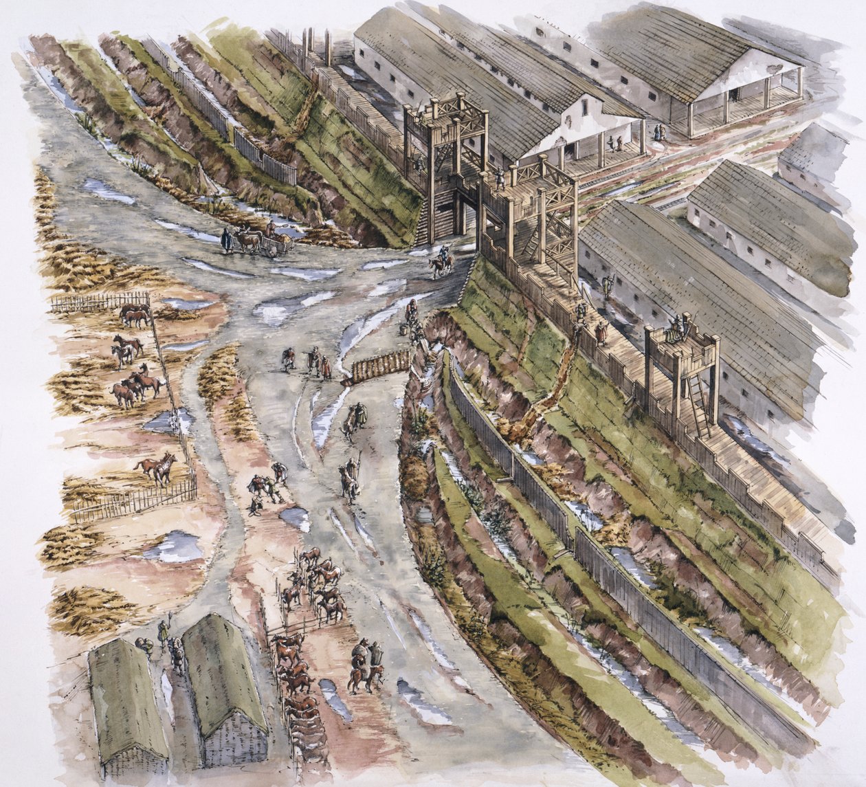 Ribchester Roman Fort, Lancashire, AD 60-70, 1996 af Peter Dunn