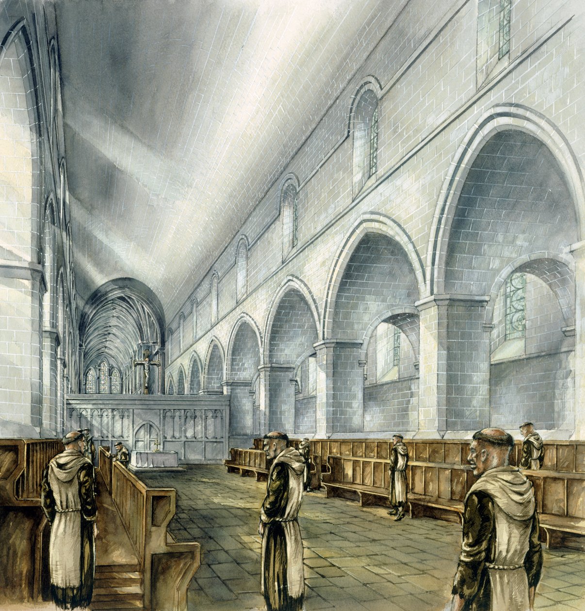 Rievaulx Abbey, 13. århundrede, c1990-2010 af Peter Dunn