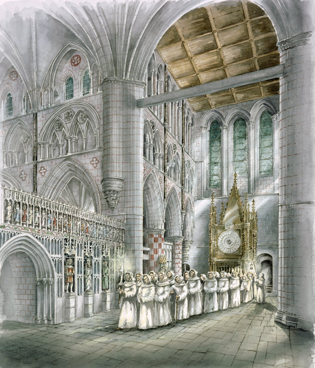 Rievaulx Abbey, 15. århundrede, c1990-2010 af Peter Dunn