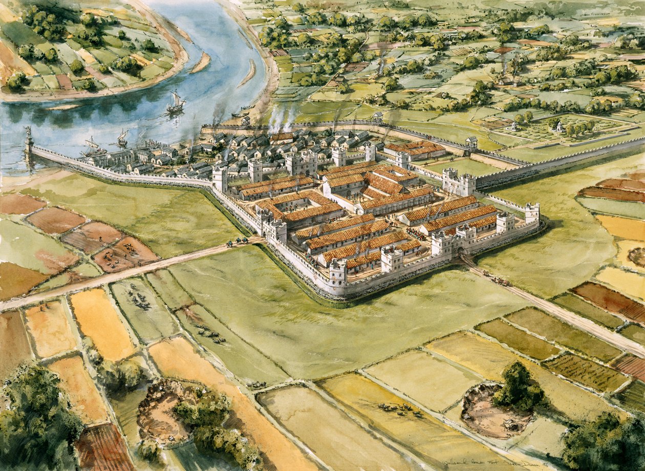 Segedunum romerske fort, c3. århundrede, c1990-2010 af Peter Dunn