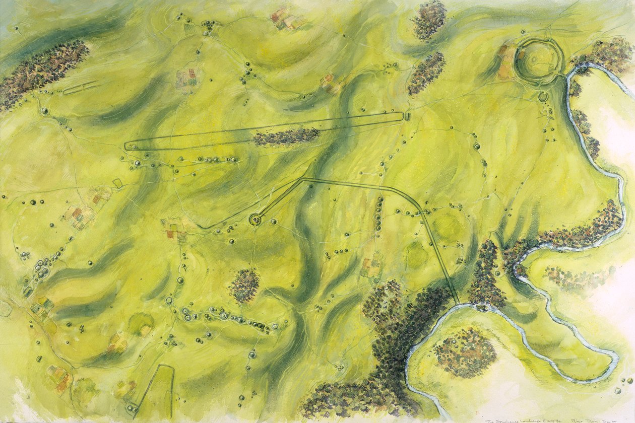 Stonehenge-landskab, c1600-tallet f.Kr., c1990-2010 af Peter Dunn