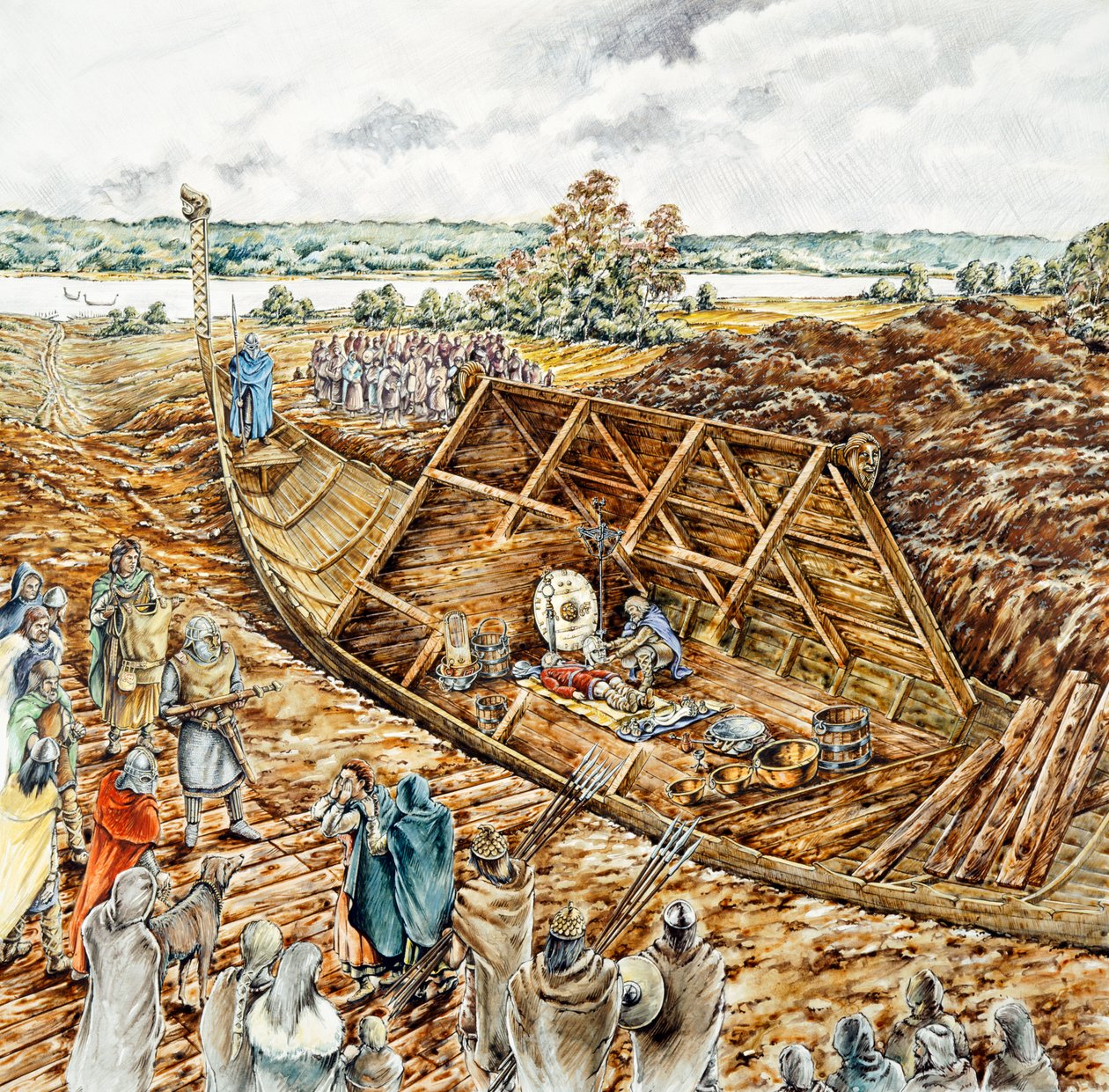 Sutton Hoo skibsbegravelse, 7. århundrede, 1990-2010 af Peter Dunn