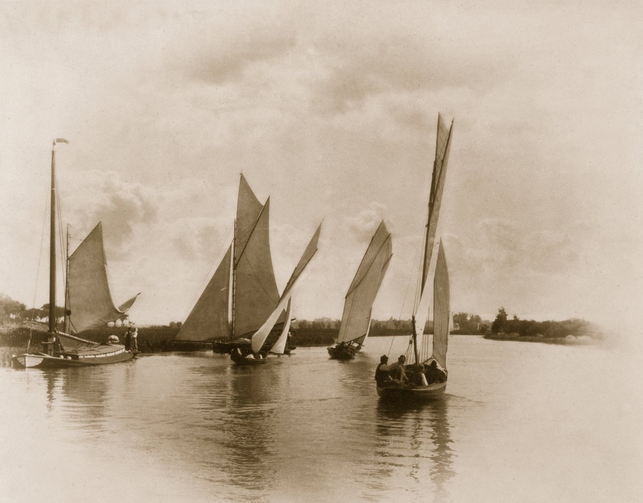 A Sailing Match at Horning, Life and Landscape on the Norfolk Broads, 1885, af Peter Emerson und Thomas Goodall