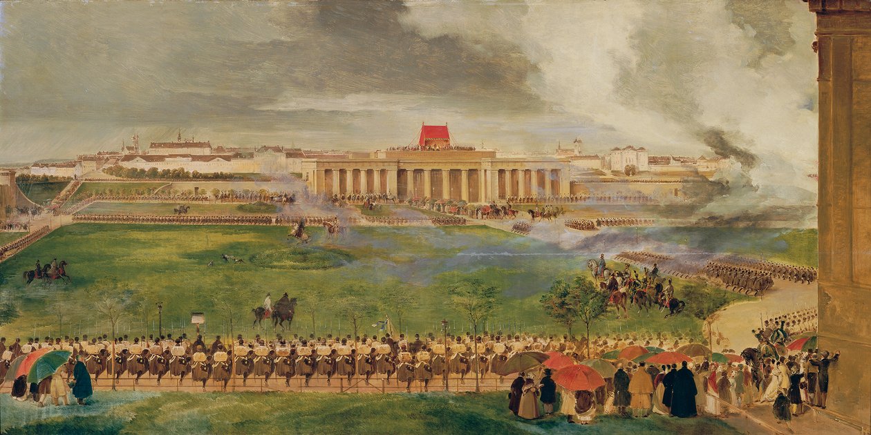 Markmessen på den ydre Burgplatz den 13. april 1826 af Peter Fendi
