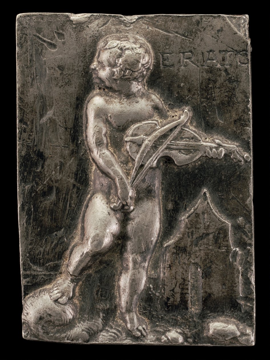 En Putto symboliserer Muse Erato, ca. 1540. af Peter Flötner