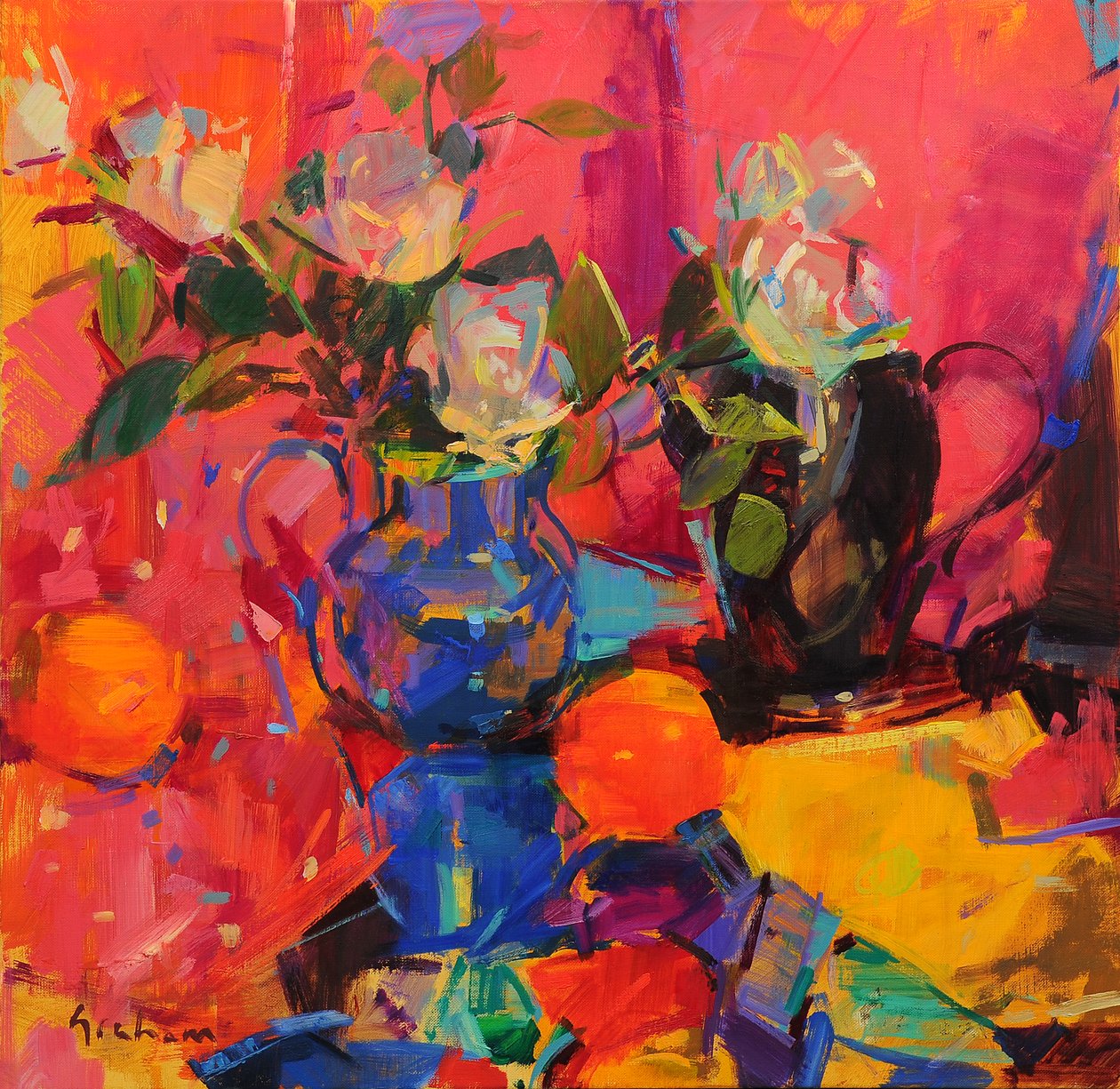 Blå og Rose af Peter Graham (Contemporary)