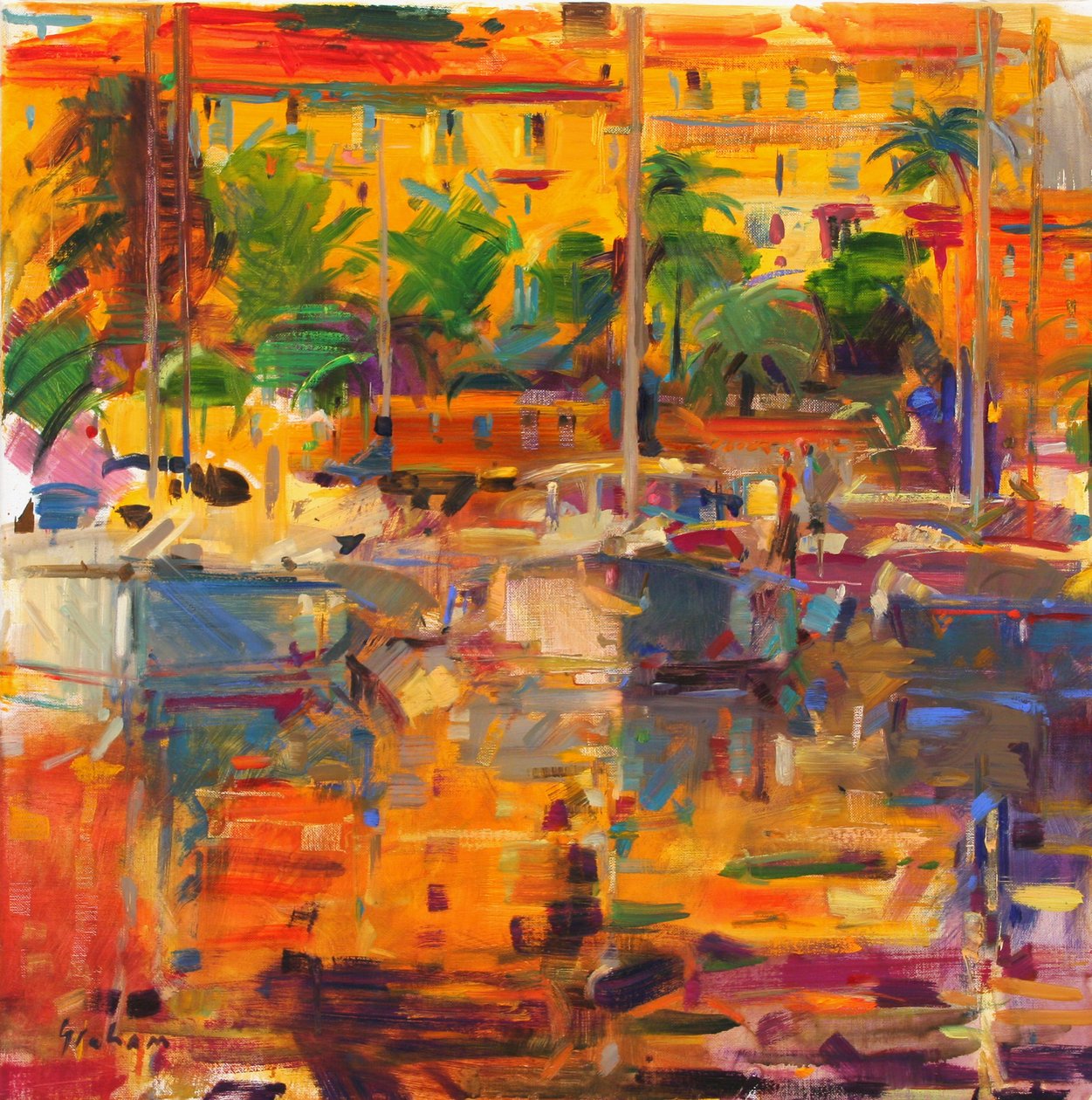 Cote dAzur refleksioner af Peter Graham (Contemporary)