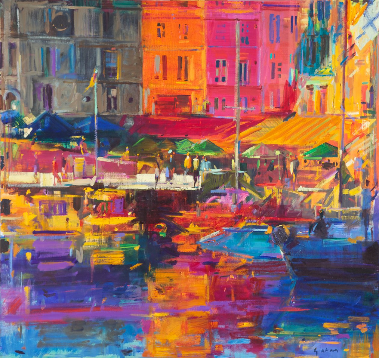 Honfleur Havn, 2011 af Peter Graham (Contemporary)