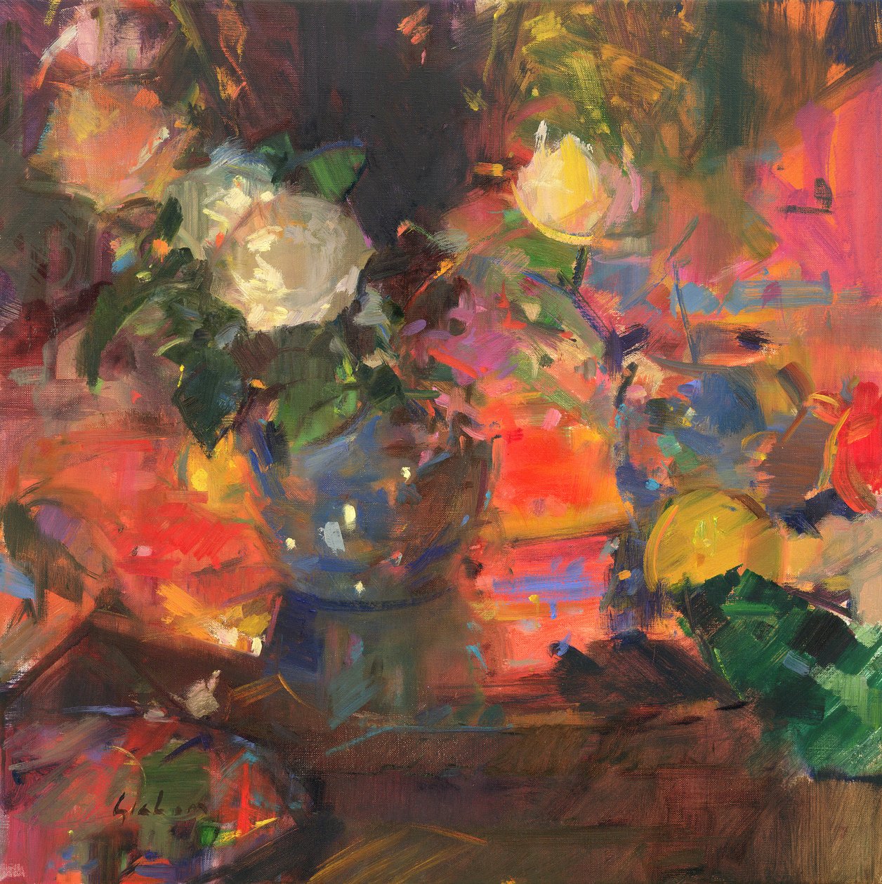 Appelsiner og roser af Peter Graham (Contemporary)
