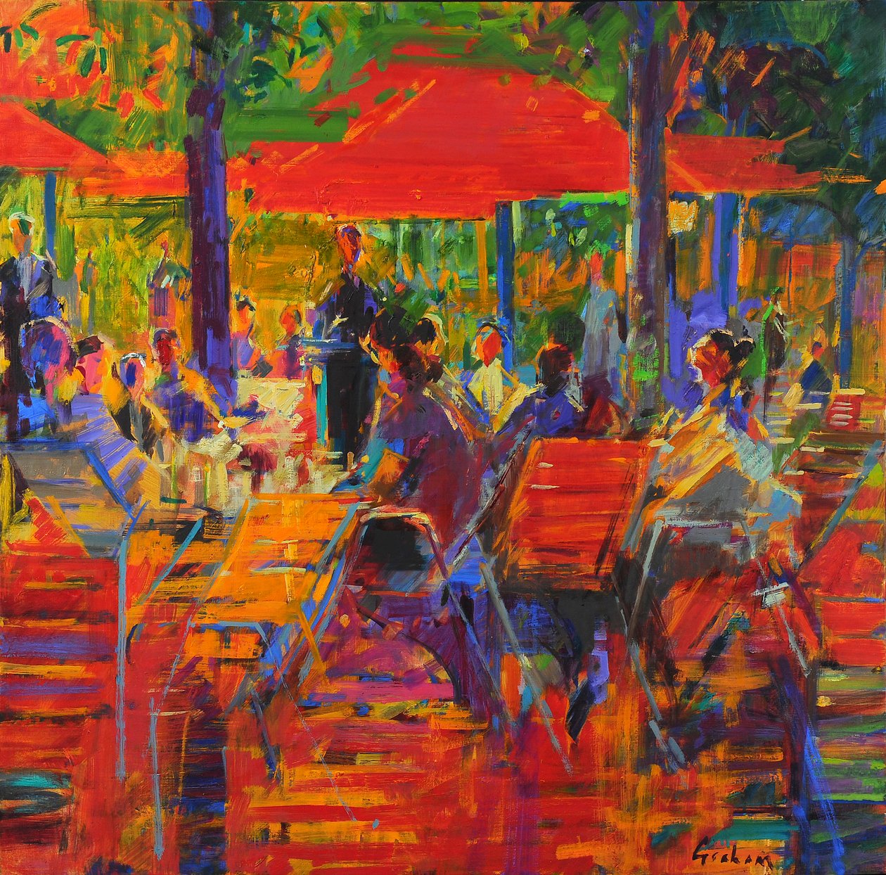 Jardin de Paris (olie på lærred) af Peter Graham