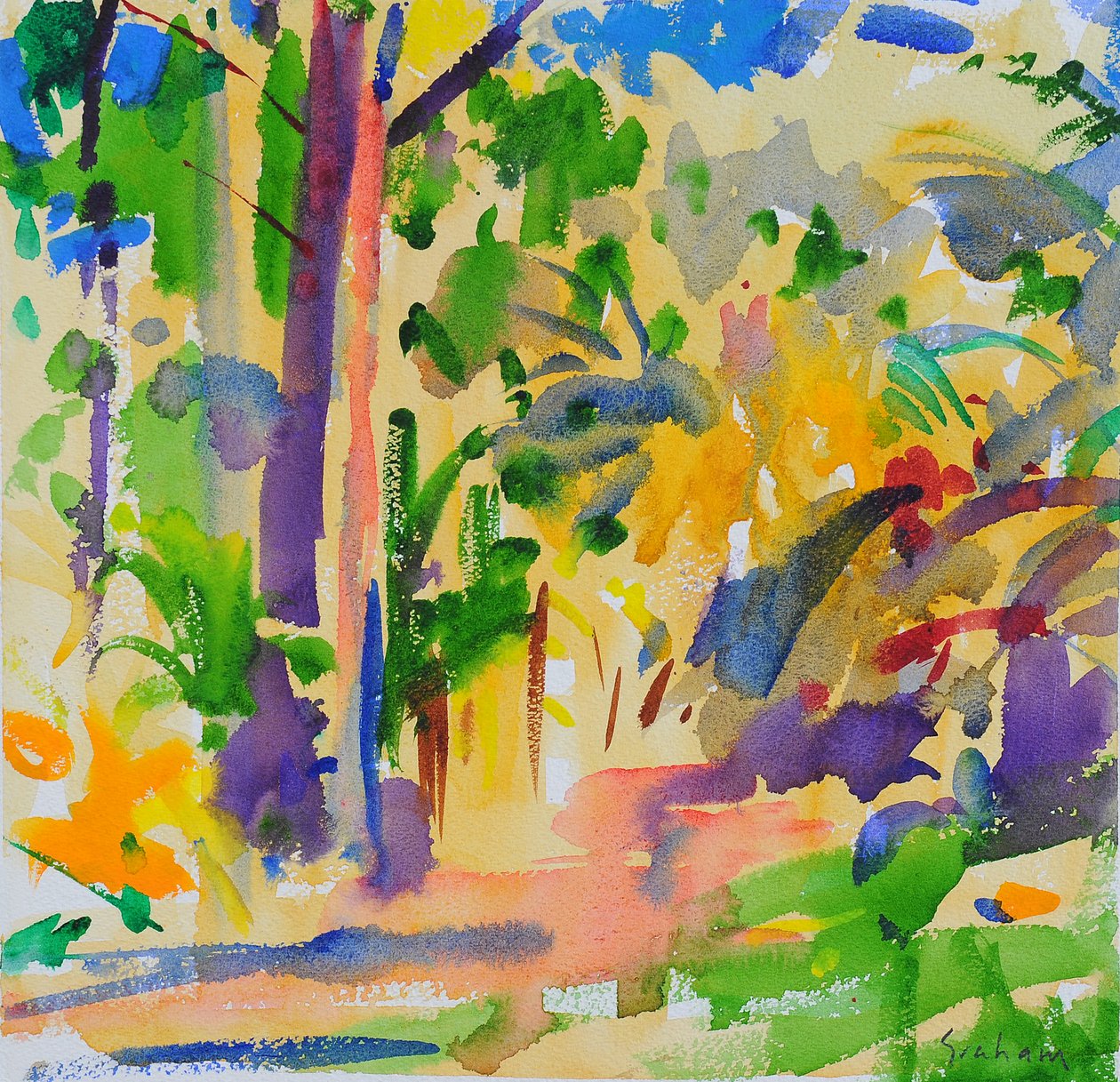 Maui Rainforest, 2023 (akvarel) af Peter Graham