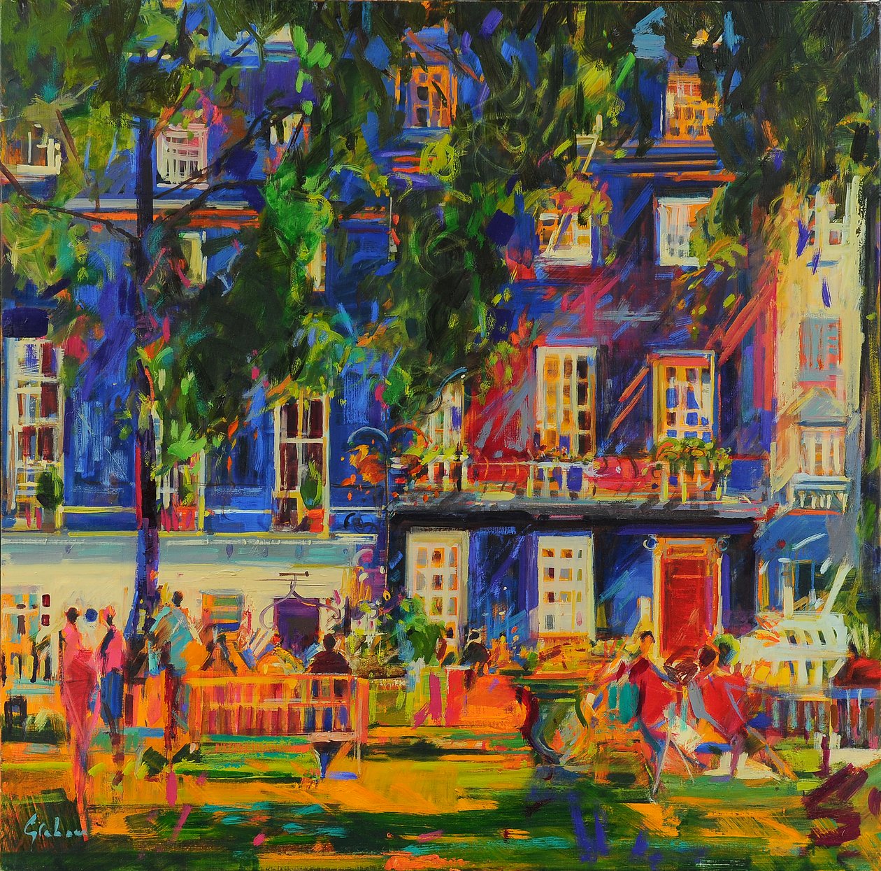 The Nightingale Sang, Berkeley Square, 2023 (olie på lærred) af Peter Graham