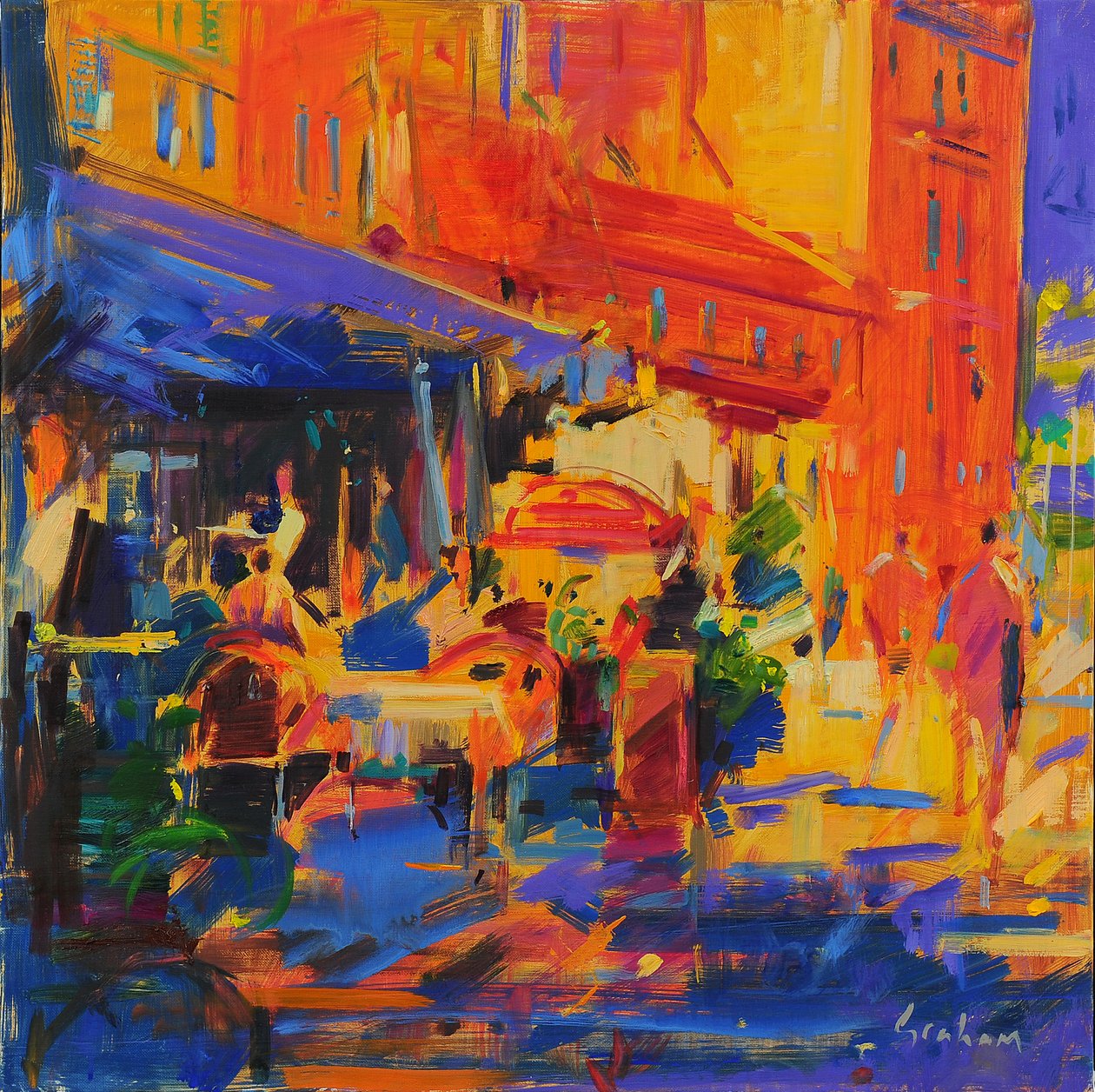 Villefranche-sur-Mer, Beau Rivage (olie på lærred) af Peter Graham