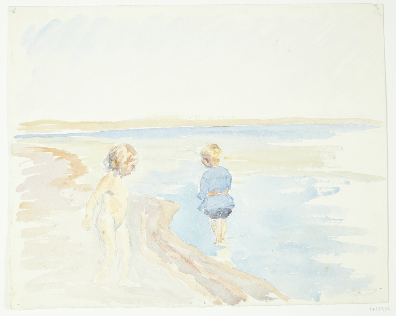 Børn ved stranden af Peter Hansen