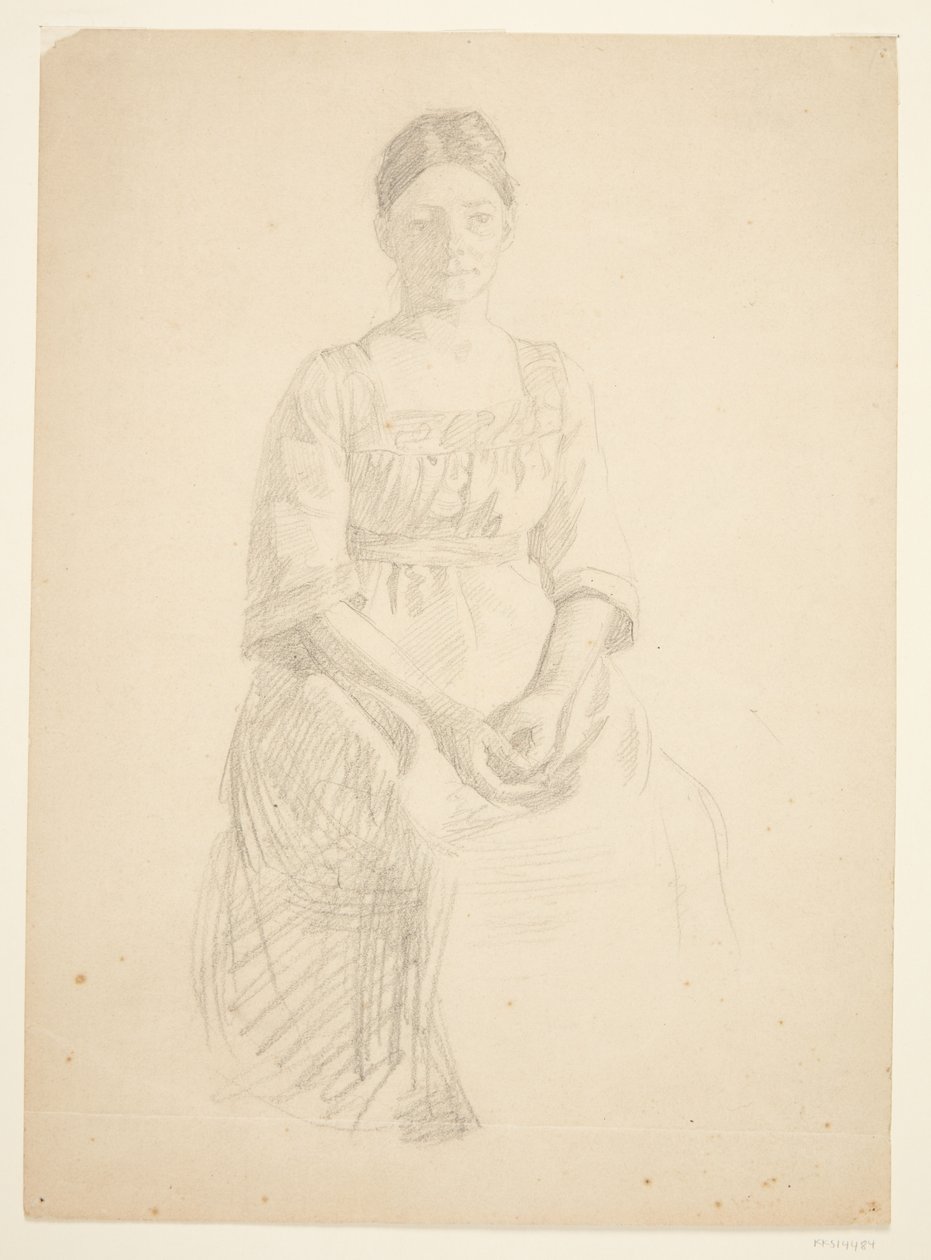 Kunstnerens hustru sidder model til portræt af fru Thora Karl Madsen til maleriet: Faaborgmuseets Indvielse (1910-11) af Peter Hansen