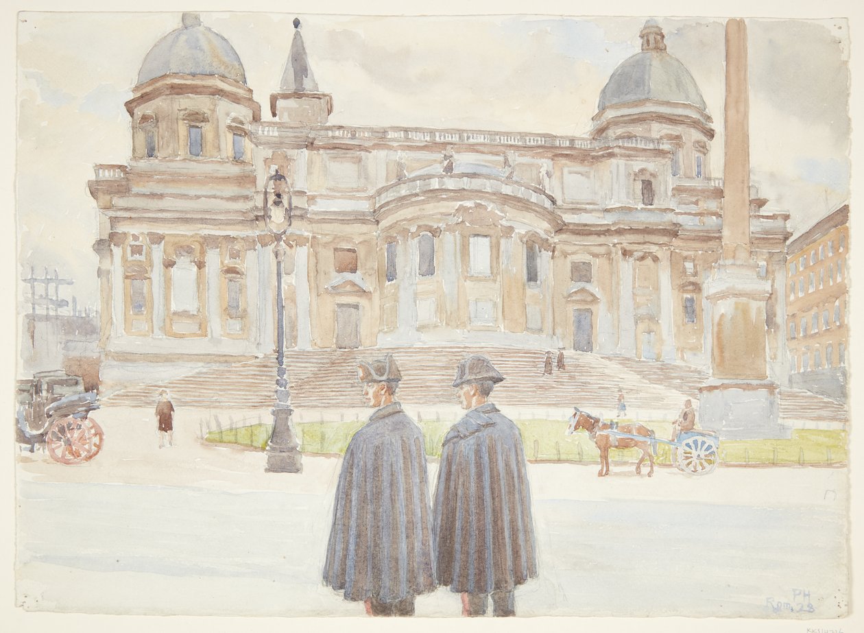 To Karabinierer uden for Santa Maria Maggiore af Peter Hansen