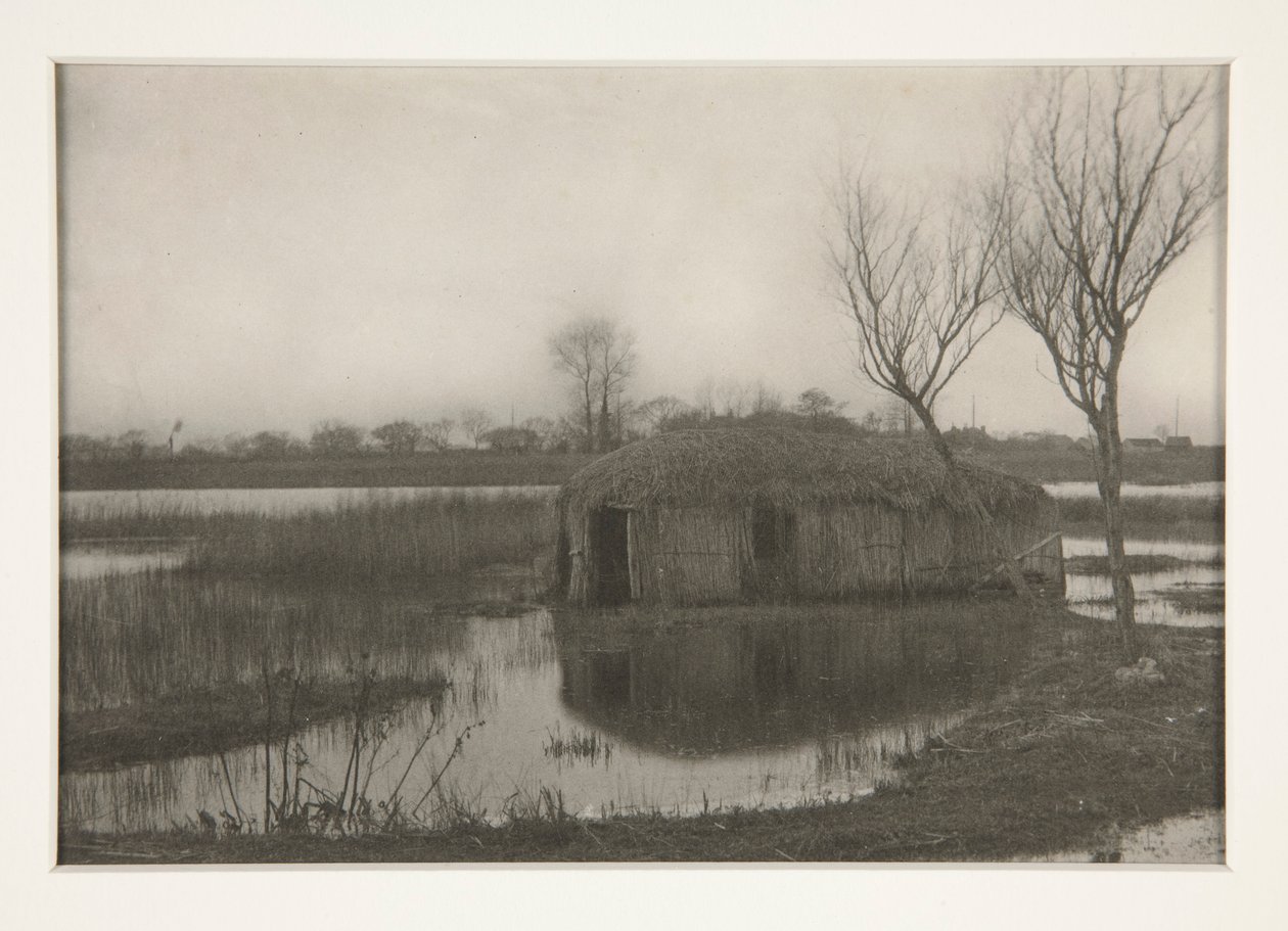 A Reed Boat-House, plade XXXI fra Life and Landscape on the Norfolk Boards af Peter Henry Emerson