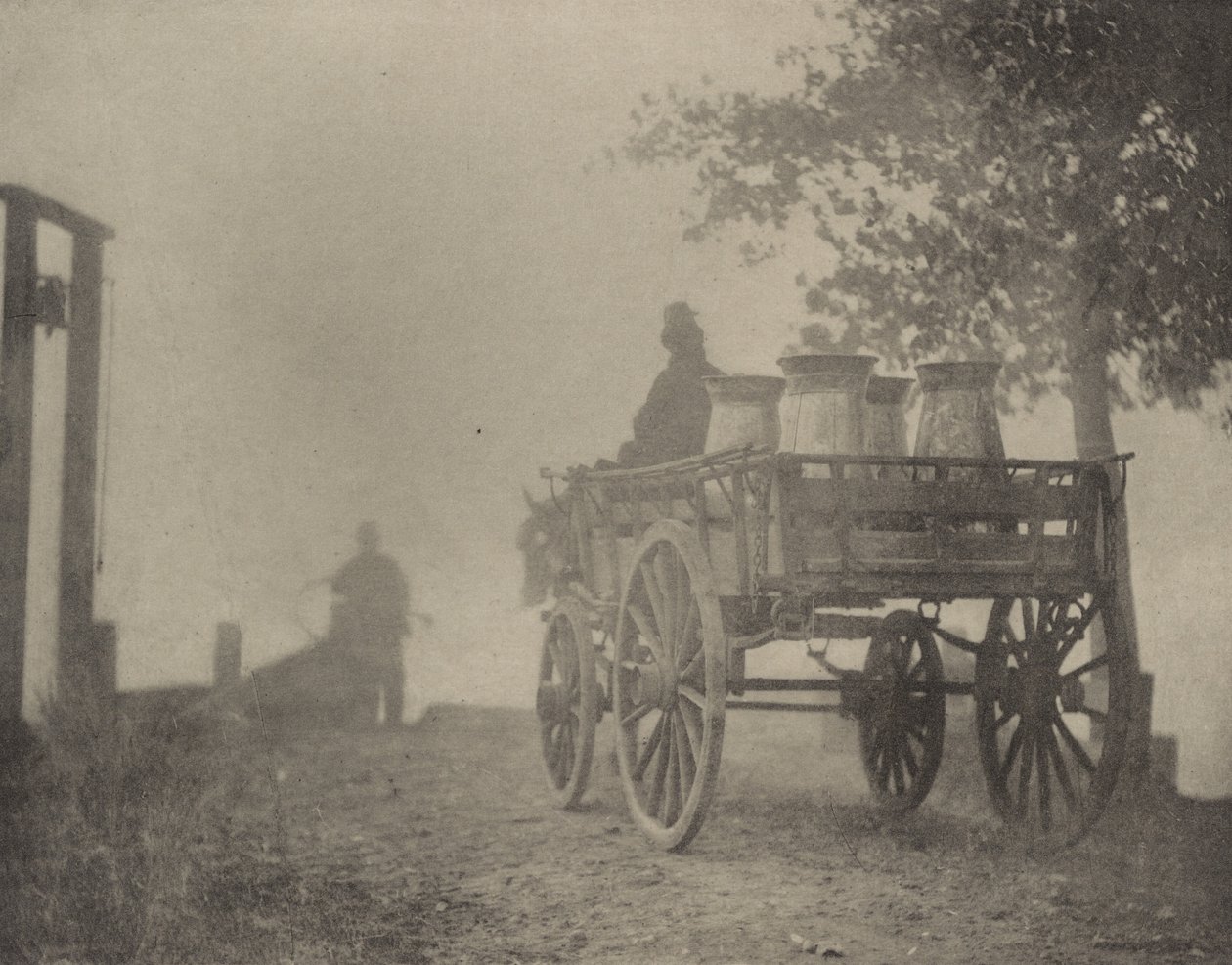 Ved færgen - en tåget morgen,1890-1891, trykt 1893 (foto) af Peter Henry Emerson