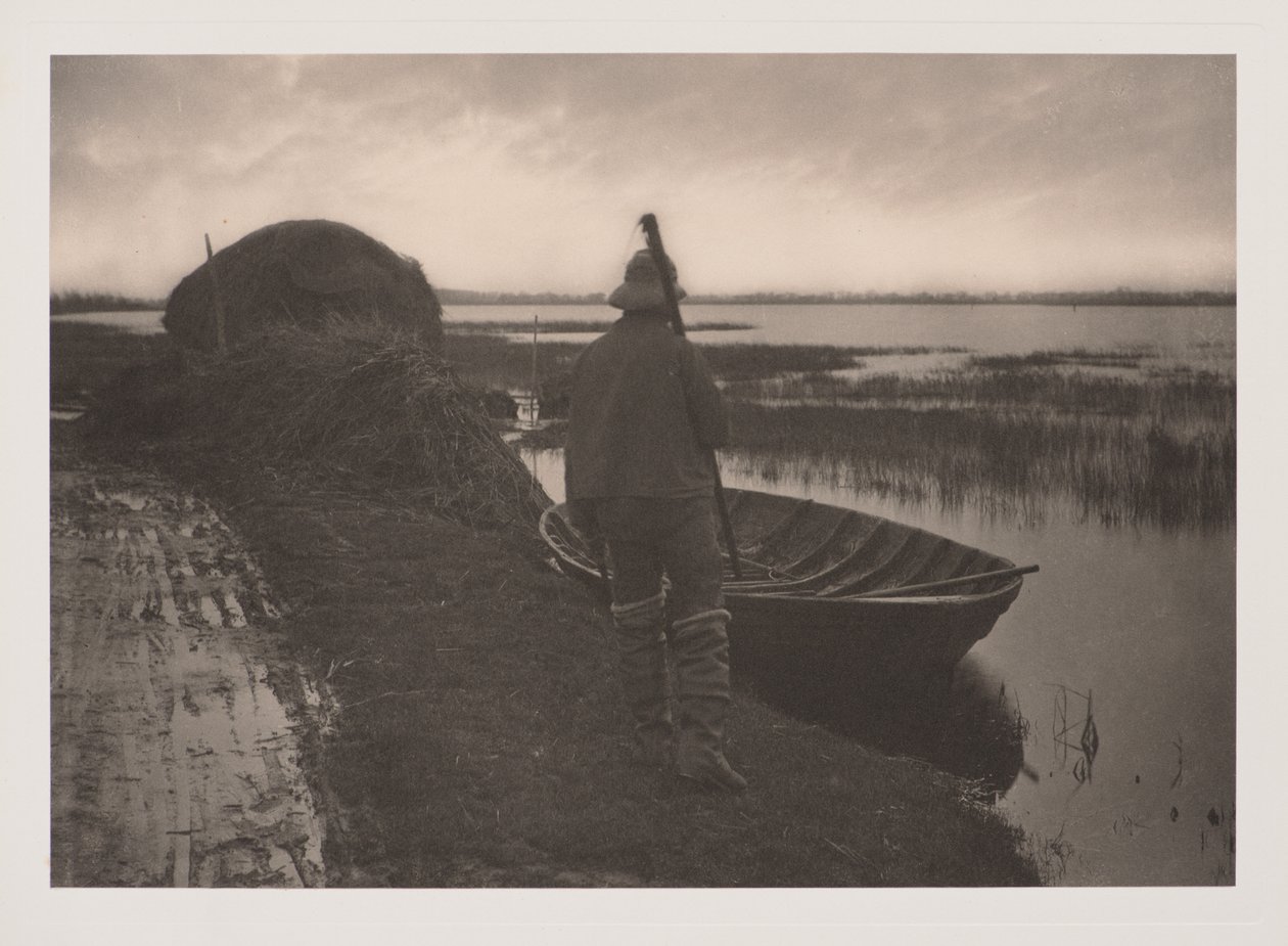 Moseboer på vej for at skære rørstrøelse, fra Liv og landskab på Norfolk Broads af Peter Henry Emerson
