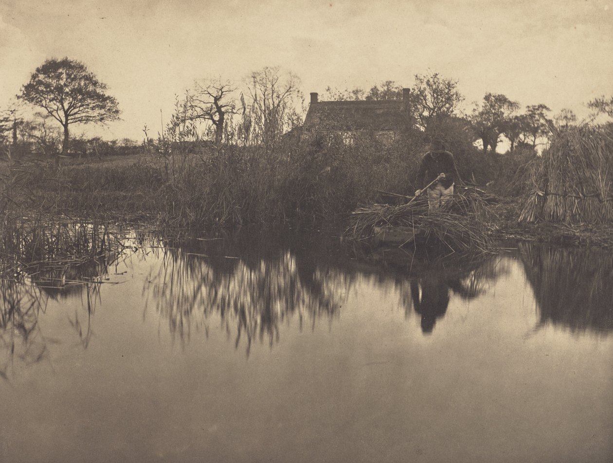 At stage en båd på Gladdon af Peter Henry Emerson