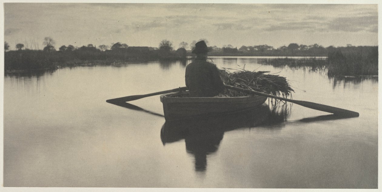 Roing Home the Schoof-Stuff fra Life and Landscape on the Norfolk Broads, 1886, tavle XXI, 1886. af Peter Henry Emerson