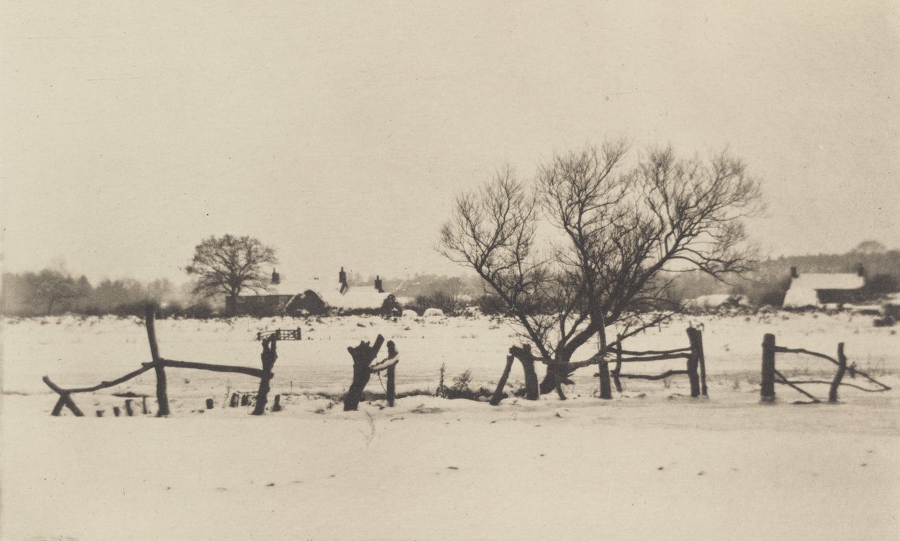 The Snowy Marshlands, 1890-1891, trykt 1893. af Peter Henry Emerson