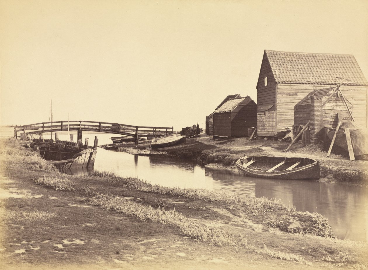Tidevandsbæk og gamle pakhuse syd for Southwold, Suffolk af Peter Henry Emerson