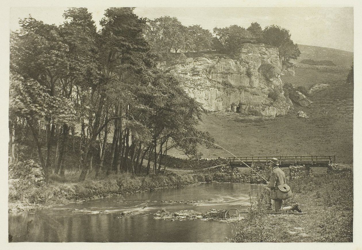 Wolfscote Bridge og Franklyn Rock, Beresford Dale af Peter Henry Emerson
