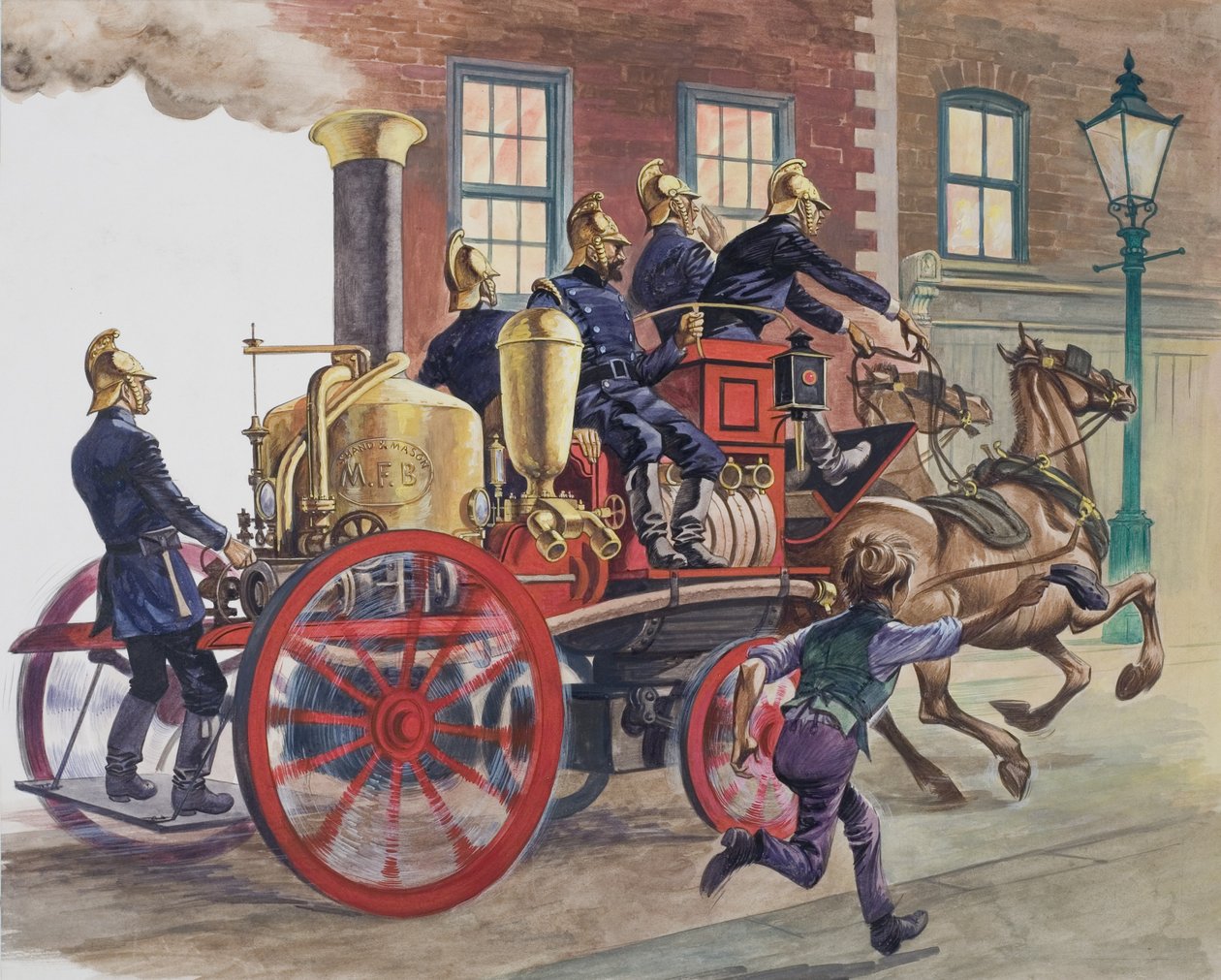 Fire Engine (gouache på papir) af Peter Jackson