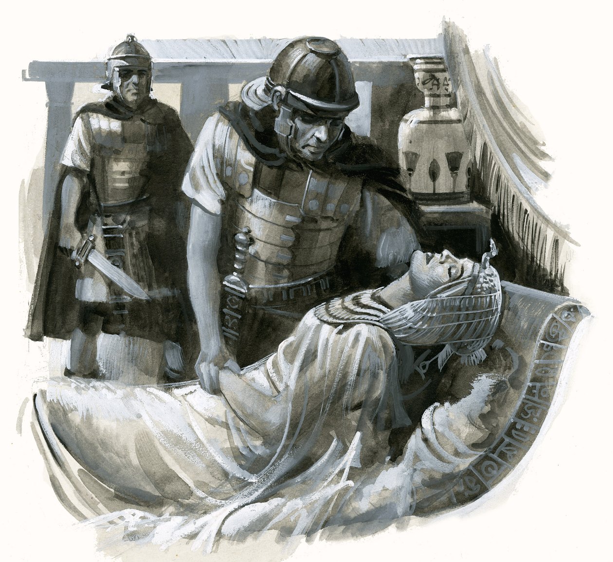 Kleopatras død (gouache på papir) af Peter Jackson