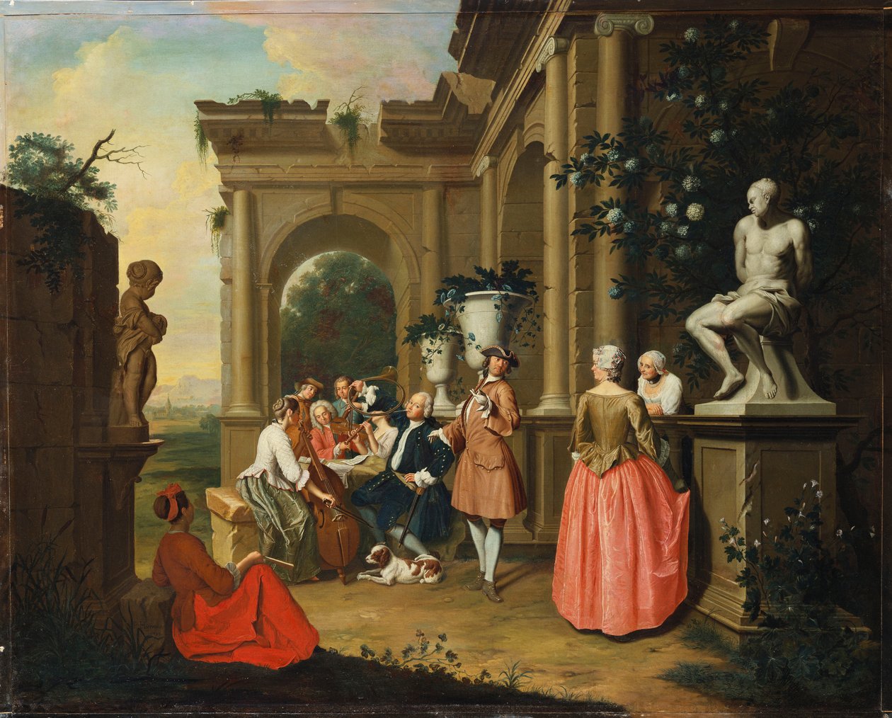 En koncert ved en portik, 1739 af Peter Jacob Horemans