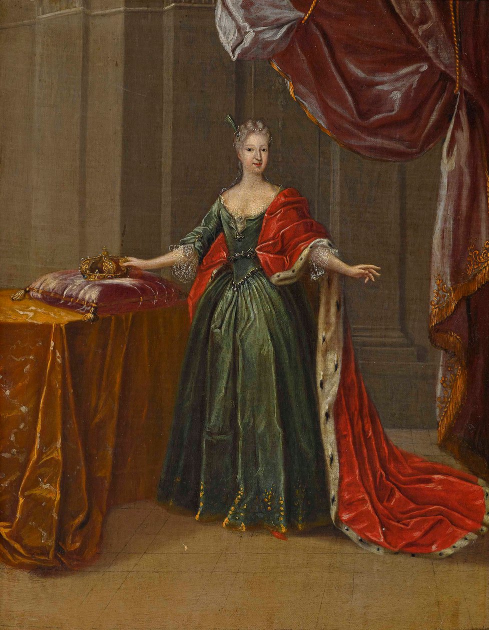 Portræt af prinsesse Maria Antonia af Bayern 1724-1780, kurfyrste af Sachsen. af Peter Jacob Horemans