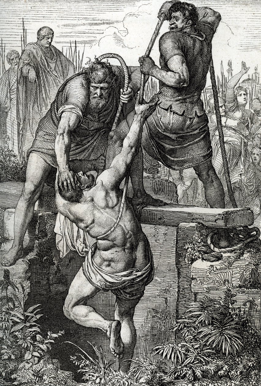 Den byzantinske kejser Zenon (425-491) vendte tilbage til Konstantinopel fik usurpatoren Flavius Basiliscus (Basilisk) spærret inde med sin familie, 477 (død af Basiliscus indesluttet i en tør cisterne, for at dø af eksponering, af romersk kejser Zeno, 477 af Peter Johann Nepomuck Geiger