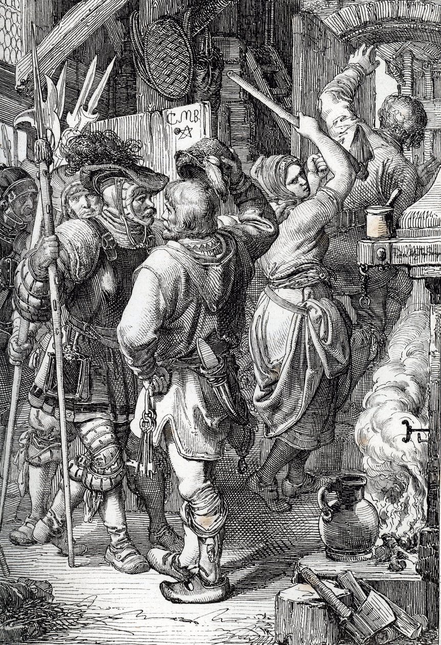 Gustave I Vasas (eller Gustav Vasas) flugt (1496-1560) (fremtidig konge af Sverige) forklædt som en bonde for at flygte fra Danmark af Peter Johann Nepomuck Geiger