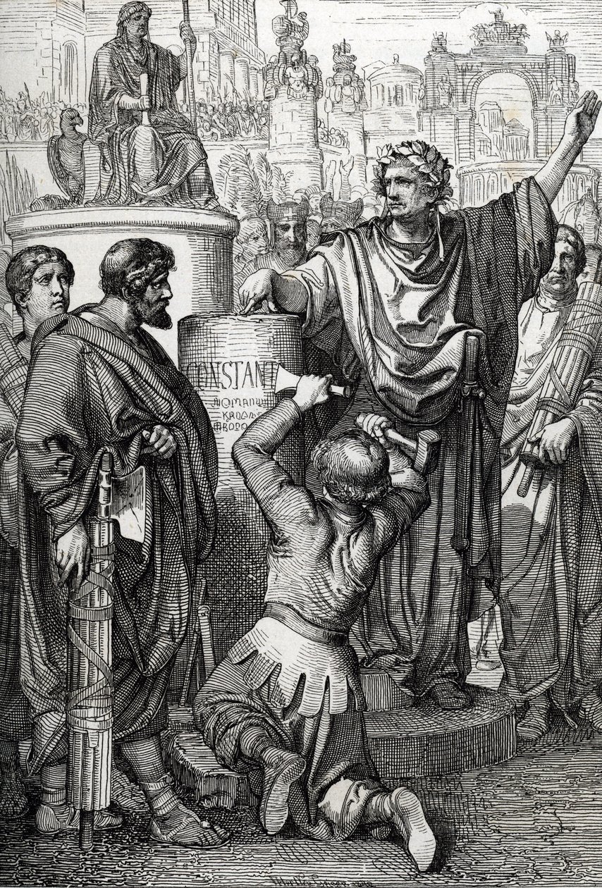 Grundlæggelsen af Konstantinopel af kejser Konstantinopel den store, der overførte den imperiale hovedstad til Byzans, som han omdøbte til Konstantinopel af Peter Johann Nepomuck Geiger