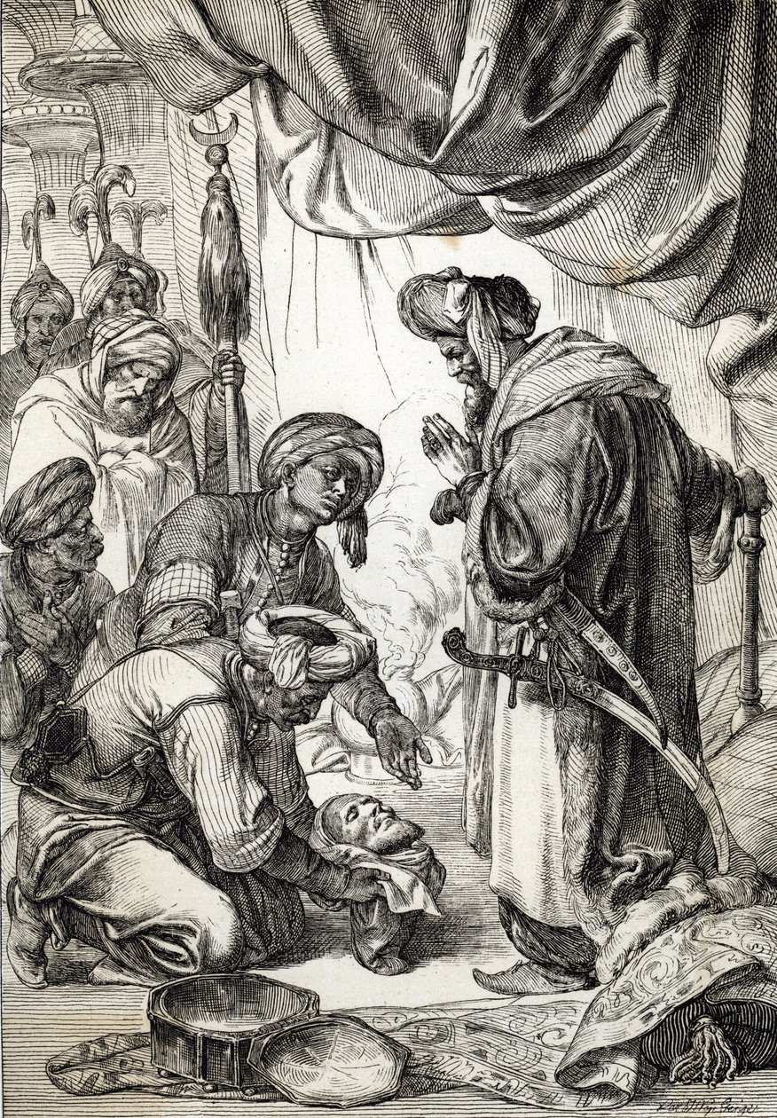 Lederen af Ali Pasha af Janina (1750-1822) præsenteret af Sicars til sultan Mahmud II af Peter Johann Nepomuck Geiger