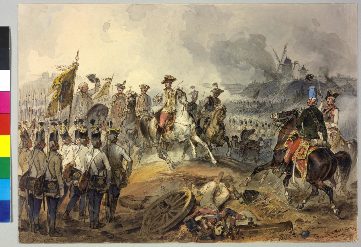 Første koalitionskrig. 1.3.1793. Karl slaget ved Aldenhoven 1793 af Peter Johann Nepomuk Geiger