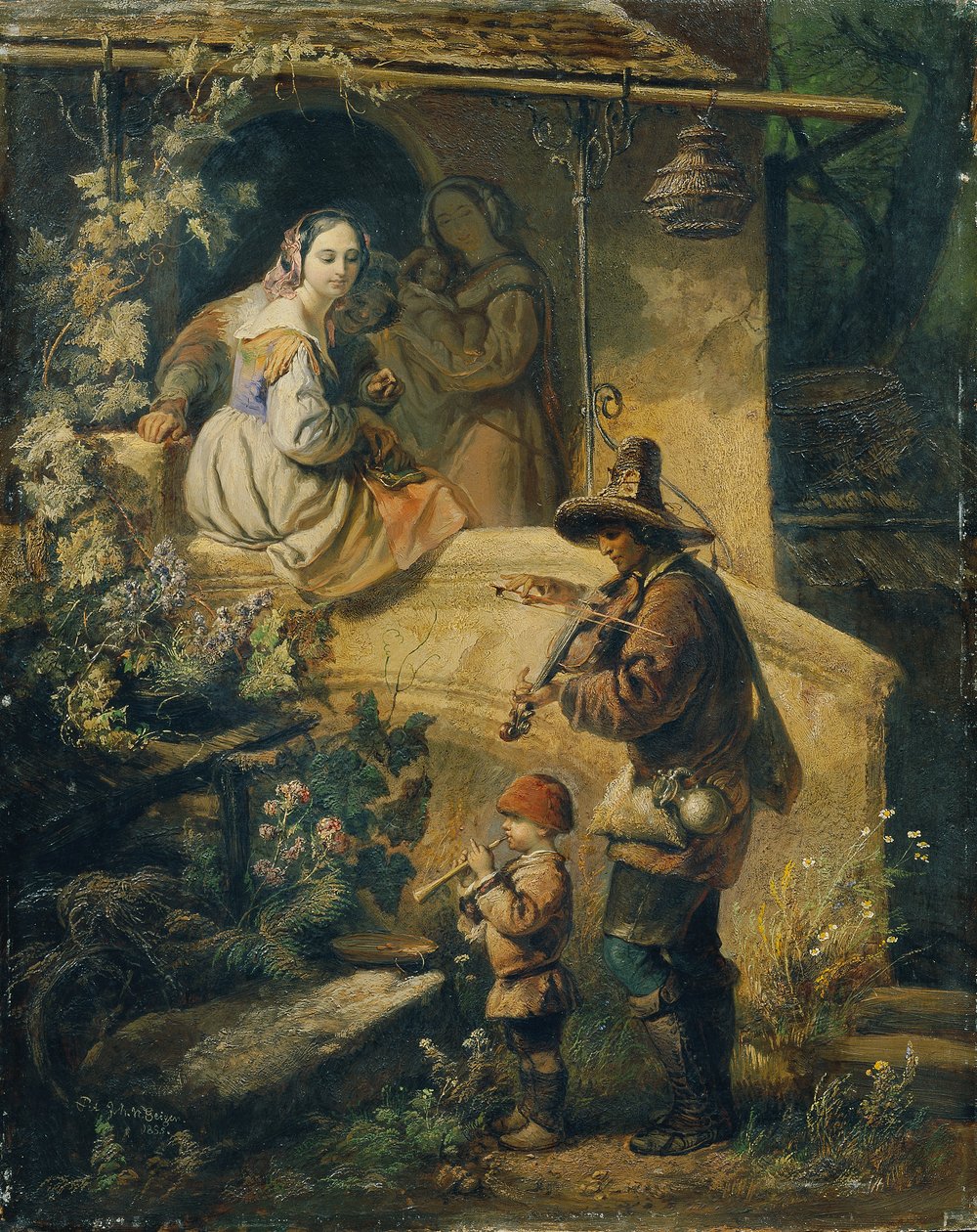 Idylle (italienske tiggermusikere) af Peter Johann Nepomuk Geiger