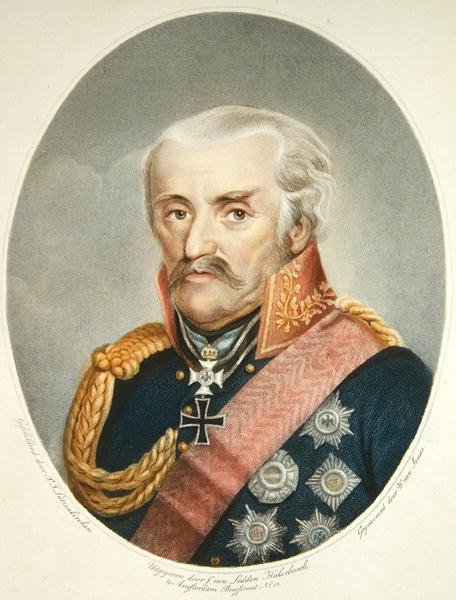 Feltmarskal Prins Von Blucher (1742-1819) (farvet gravering) af Peter Joseph (after) Lutzenkirchen