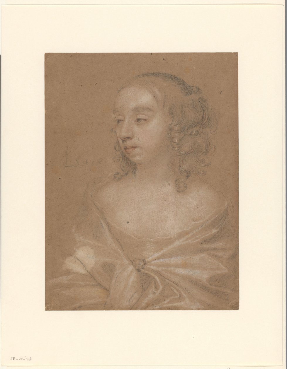 Portræt af en ukendt kvinde af Peter Lely (Sir)