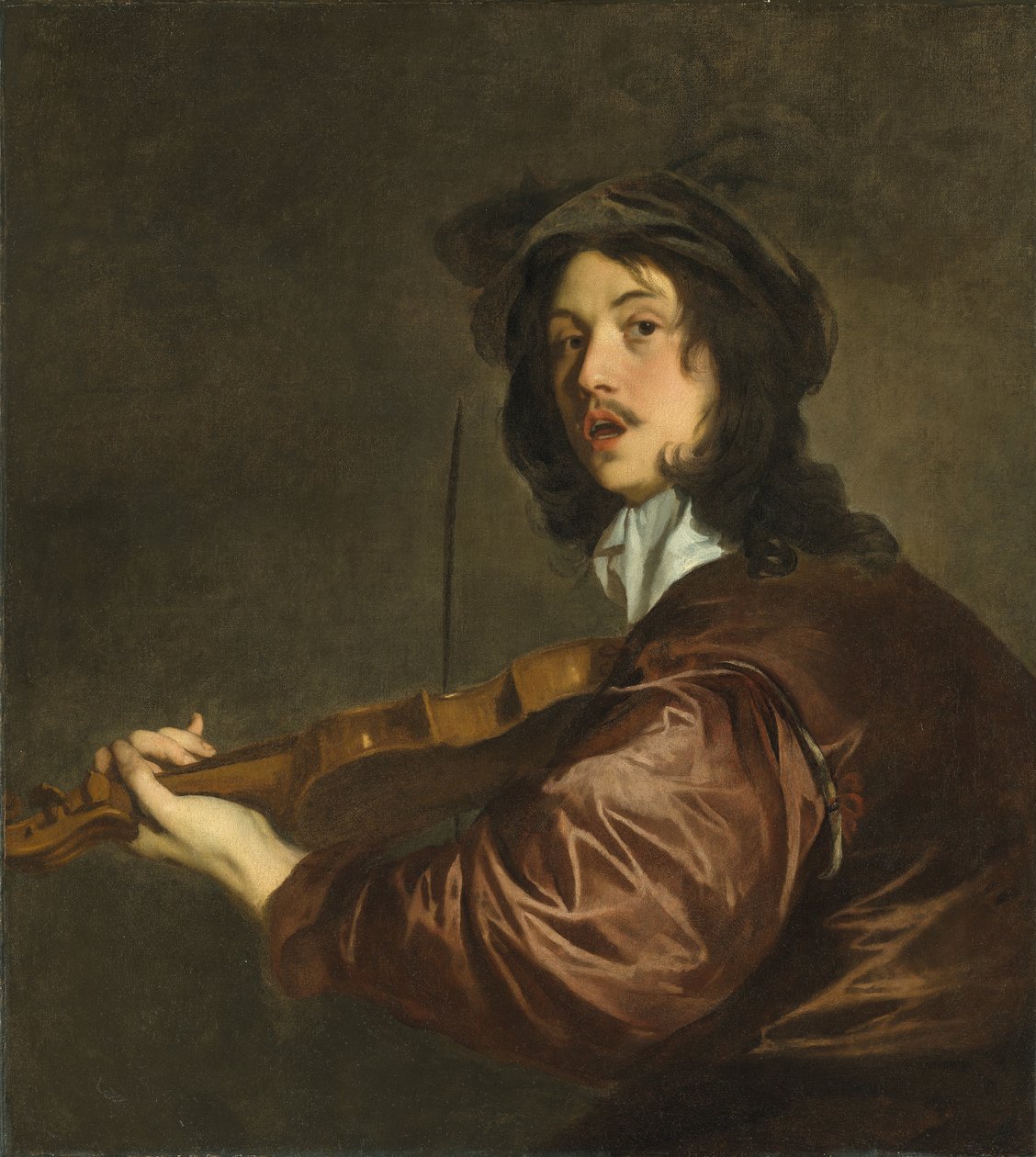 En mand, der spiller en violin, muligvis et portræt af kunstneren af Peter Lely