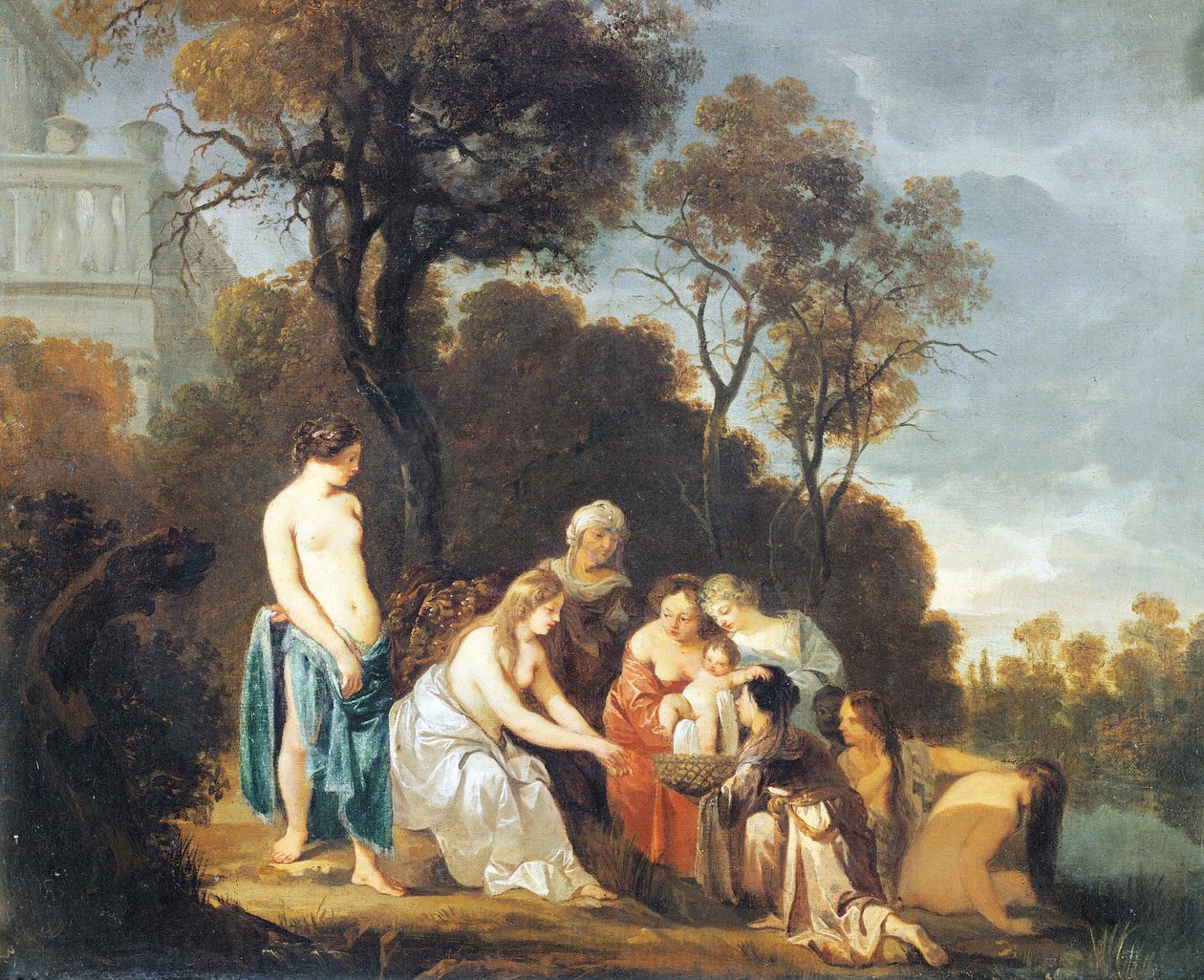 Moses reddet fra floden, af Peter Lely (1618-1680), olie på lærred, 54x635 cm af Peter Lely