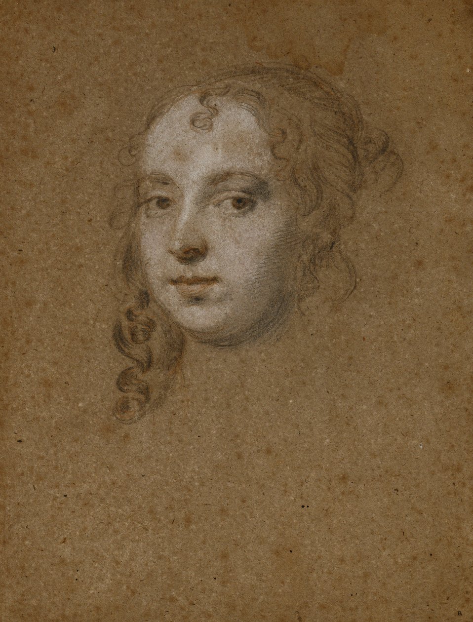 Portræt hoved af en dame, af Peter Lely