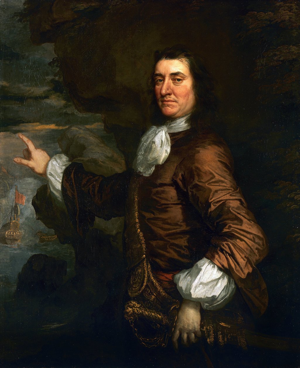 Portræt af admiral Sir Thomas Allin af Peter Lely