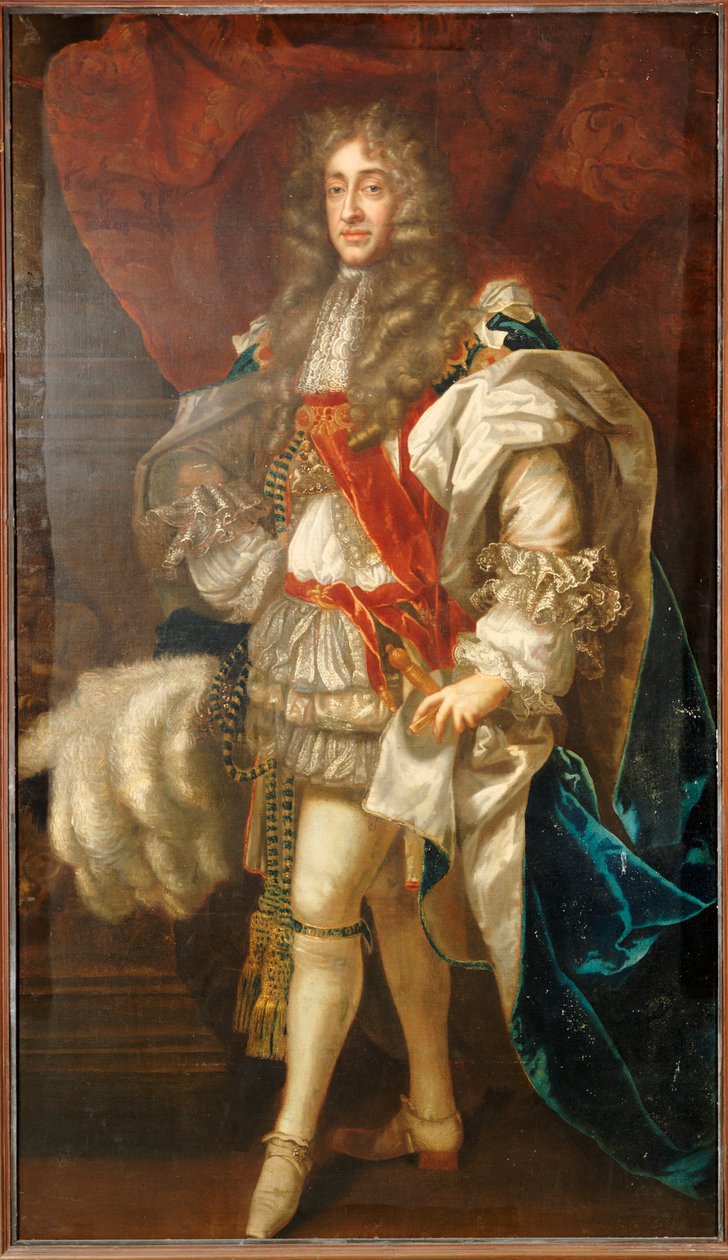 Portræt af King James II, fuld længde, i strømpebånd af Peter Lely